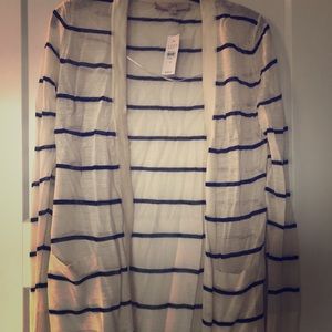 Ann Taylor loft stripped cardigan